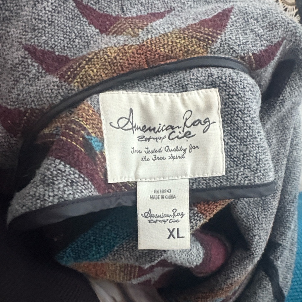 American Rag Aztec Print Coat - Picture 2 of 5